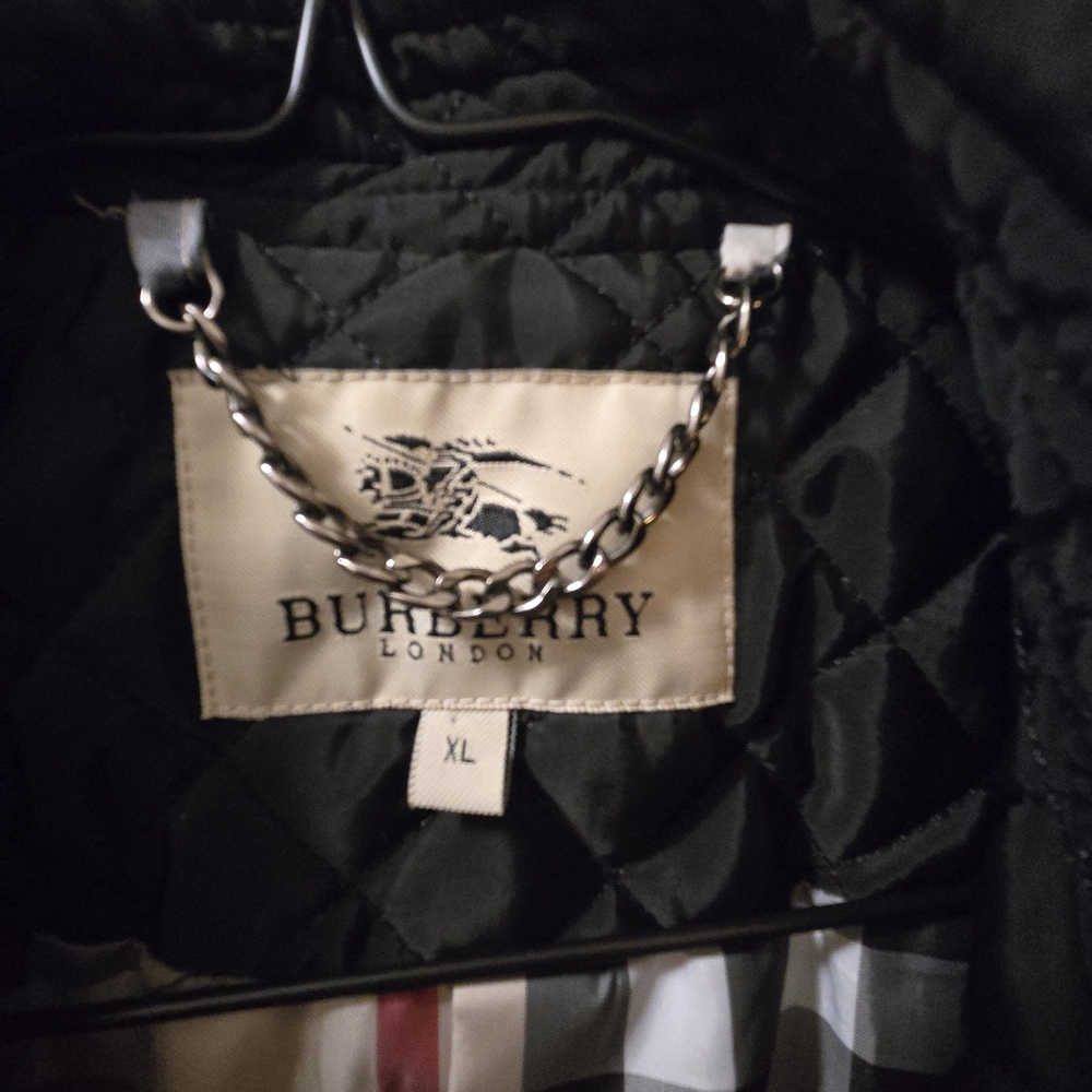 Burberry Black Quilted Jacket with Chain Detail